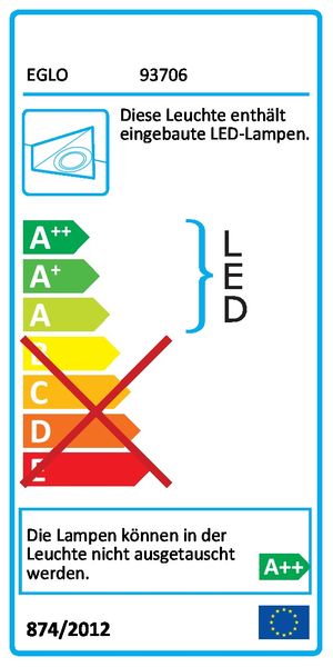 Eglo 93706 Kob Led LED Unterbauleuchte 3x2.3W Stahl weiss
