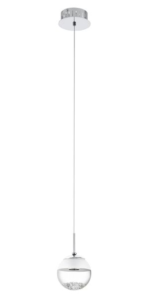 Eglo 93708 Montefio 1 LED Hängeleuchte 5W Stahl chrom weiss klar