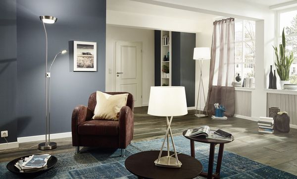 Eglo 93713 Sarrione LED Stehleuchte Stahl nickel-matt satiniert