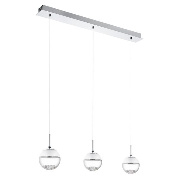 Eglo 93784 Montefio 1 LED Hängeleuchte 3x5W Stahl chrom weiss klar