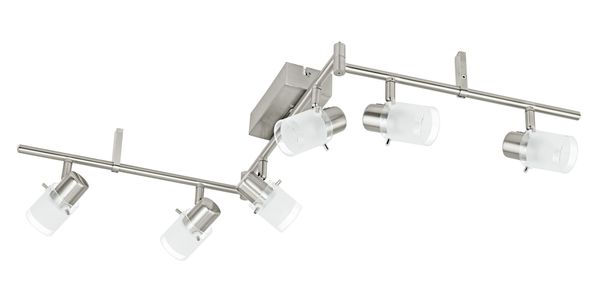 Eglo 93851 Orvieto 1 LED Spot 6x3.3W Stahl nickel-matt weiss klar