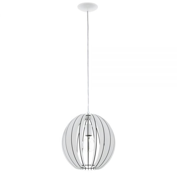 Eglo Hängeleuchte Cossano E27 Ø30cm Holz weiss