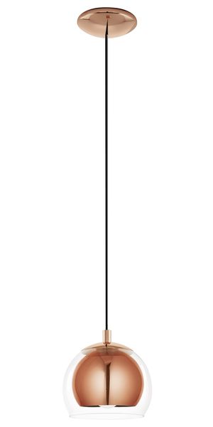 Eglo 94589 Rocamar Hängeleuchte E27 Stahl kupferfarben klar