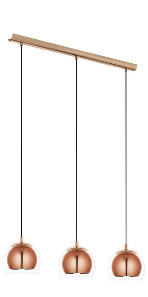 Eglo 94591 Rocamar Hängeleuchte 3xE27 Stahl kupferfarben klar