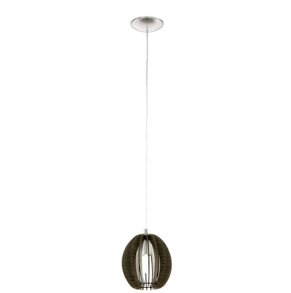 Eglo Hängeleuchte Cossano E14 Ø19cm Holz dunkelbraun