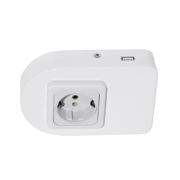 Eglo 94663 Taxano Unterbausteckdose USB rund Stahl Weiss