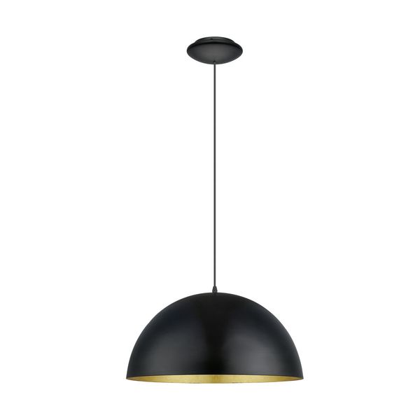 Eglo 94936 Gaetano 1 Pendelleuchte E27 Stahl Schwarz Gold