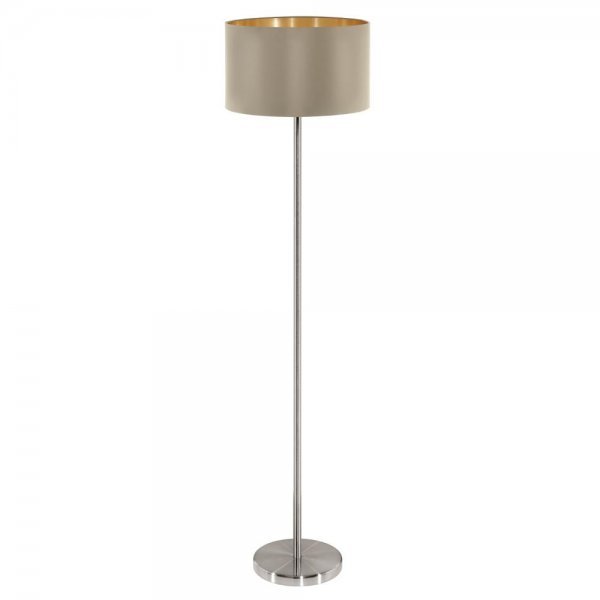 Eglo Stehleuchte Maserlo E27 H150cm taupe-gold