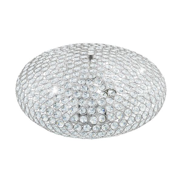 Eglo 95285 Clemente Kristall-Deckenlampe 3xE27 Ø45cm Chrom