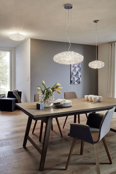 Eglo 95285 Clemente Kristall-Deckenlampe 3xE27 Ø45cm Chrom