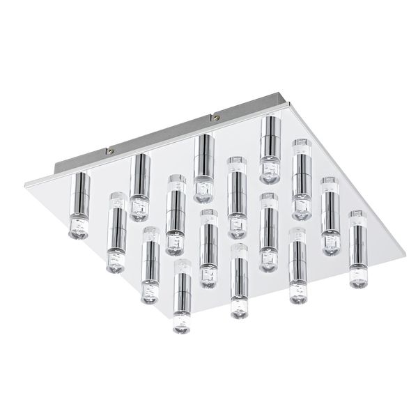 Eglo 95363 Teocelo LED Deckenleuchte 17,6W Quadrat-Leuchte Chrom