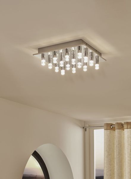 Eglo 95363 Teocelo LED Deckenleuchte 17,6W Quadrat-Leuchte Chrom