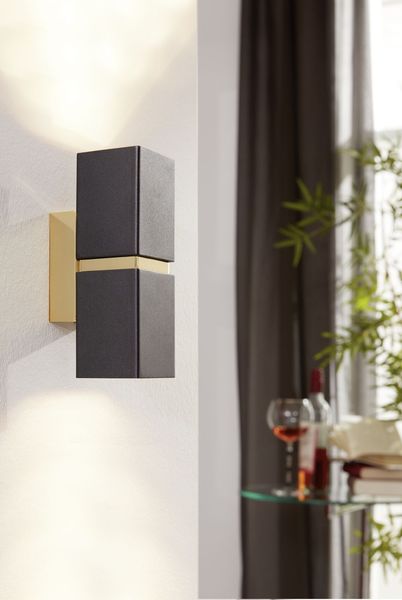 Eglo 95373 Passa LED Wandleuchte 2x4W GU10 Schwarz Gold