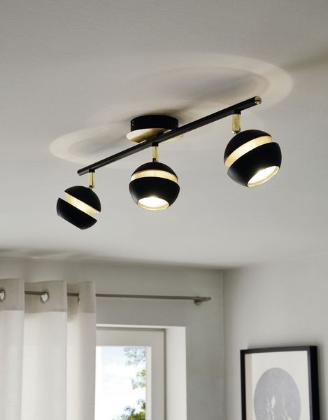 Eglo 95484 Nocito LED Spot 3x4W Stahl Schwarz Gold