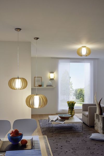 Eglo 95597 Stellato 1 Deckenleuchte E27 Holz Glas ahorn