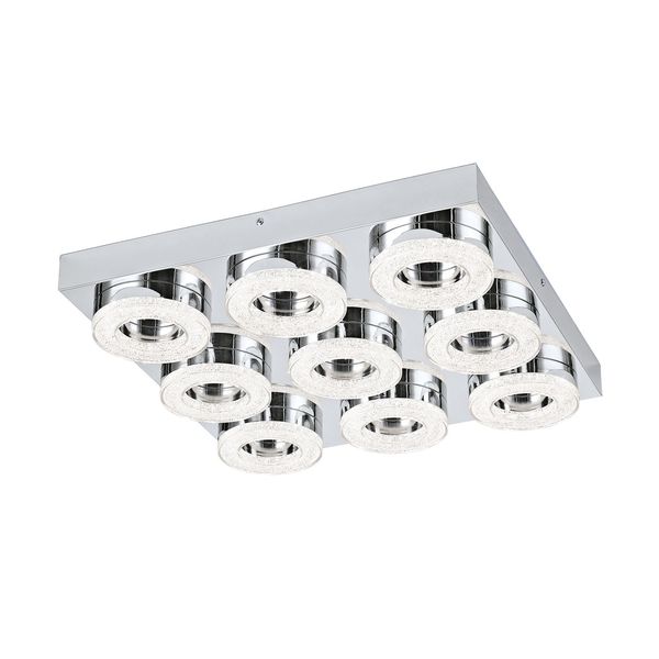 Eglo 95665 Fradelo LED Deckenleuchte rund 9x4W Stahl Chrom