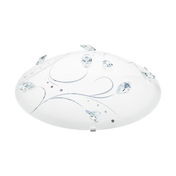 Eglo 95689 Sorrenta 1 LED Deckenleuchte 16W Glas mit Kristallen