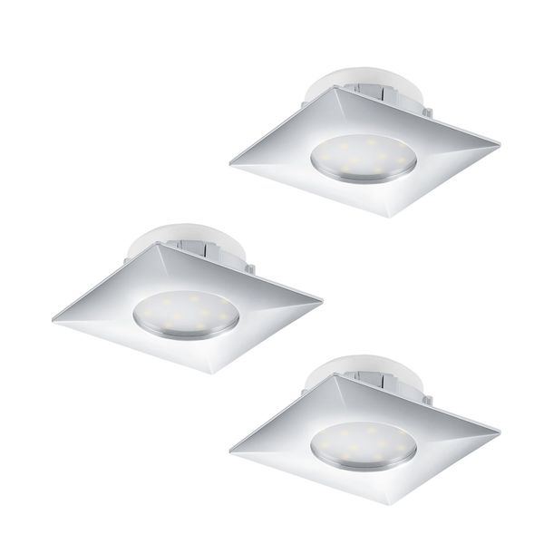 Eglo 95802 Pineda LED Einbauleuchte 3x6W 7,8x7,8cm Chrom