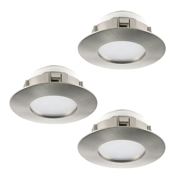 Eglo 95816 Pineda LED Einbauleuchte 3x6W Ø7,8cm Nickel