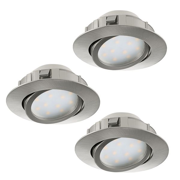 Eglo 95859 Pineda LED Einbauleuchte 3x6W schwenkbar Ø8,4cm Nickel