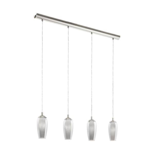 Eglo 96344 Farsala Hängeleuchte 4X2,5W nickel schwarz transparent klar