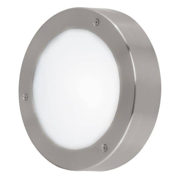 Eglo 96365 VENTO 2 LED Außen-Wand-/Deckenleuchte 5,4W Ø185mm Edelstahl Weiss Warmweiss IP44
