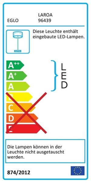 Eglo 96439 Laroa LED Stehleuchte 4,5W schwarz