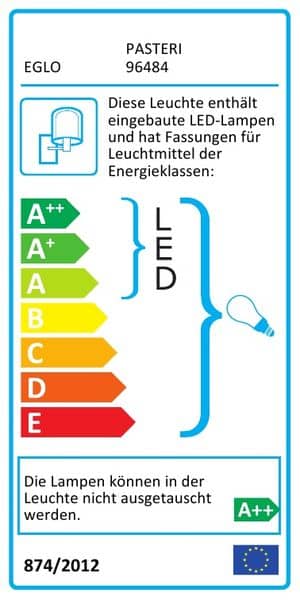 Eglo 96484 Pasteri LED + E27 Wandleuchte nickel weiss kupfer