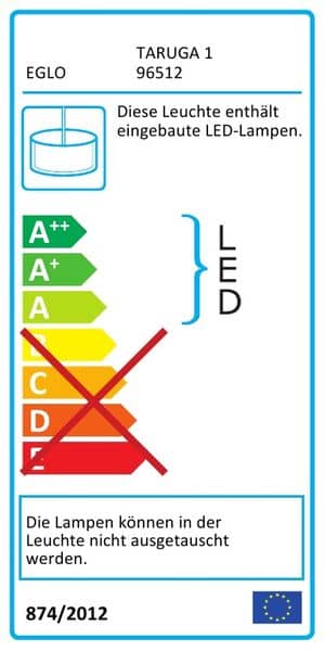 Eglo 96512 Taruga 1 LED Hängeleuchte 4,5W chrom weiss