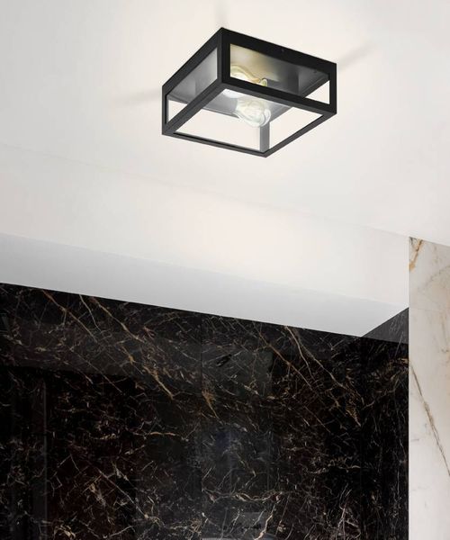 Eglo 99122 AMEZOLA E27 Wand-/Deckenleuchte Schwarz IP44