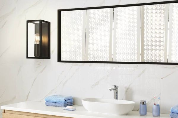 Eglo 99123 AMEZOLA E27 Wandleuchte Schwarz IP44