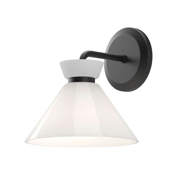 Elstead Halston Wandleuchte E14 Mattes Schwarz Opal