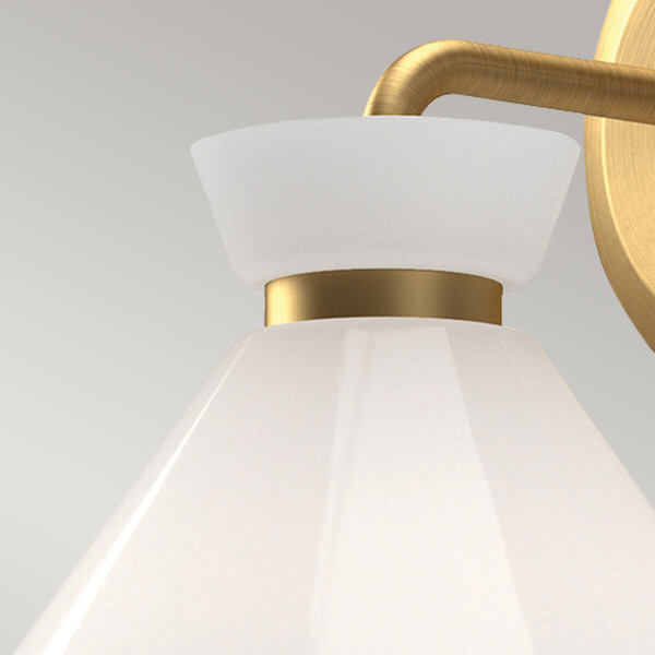 Elstead Halston Wandleuchte E14 Gebürstete Goldoptik Opal