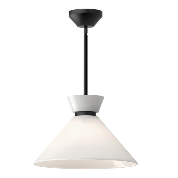 Elstead Halston Pendelleuchte E27 Mattes Schwarz Opal