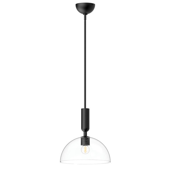 Elstead Jude Pendelleuchte E27 Mattes Schwarz Glas klar