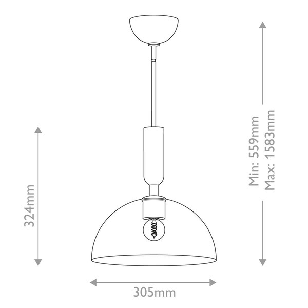 Elstead Jude Pendelleuchte E27 Mattes Schwarz Glas klar