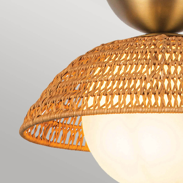 Elstead Perth Pendelleuchte E27 Gebürstete Goldoptik Opalglas matt