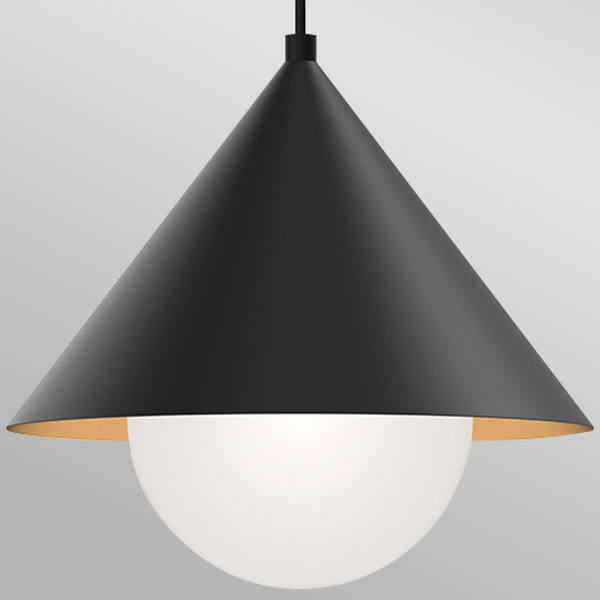 Elstead Remyck Pendelleuchte E27 Mattes Schwarz Mattschwarz