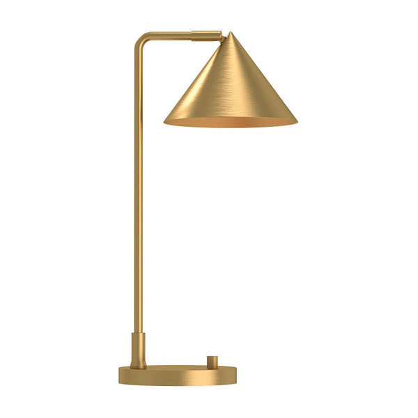 Elstead Remyck Tischlampe E27 Gebürstete Goldoptik Gold gebürstet