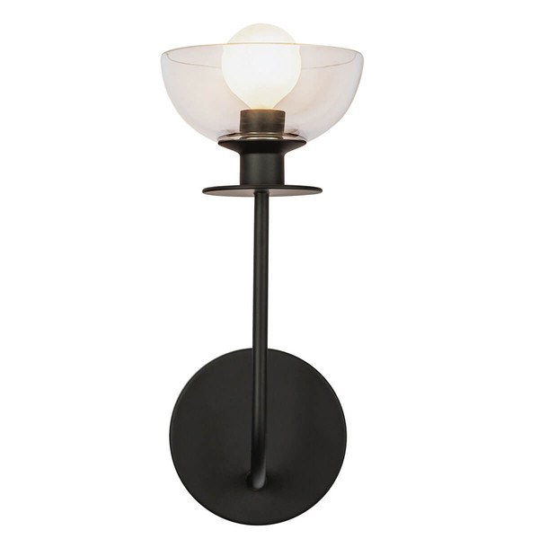 Elstead Sylvia Wandleuchte E14 Mattes Schwarz Glas klar