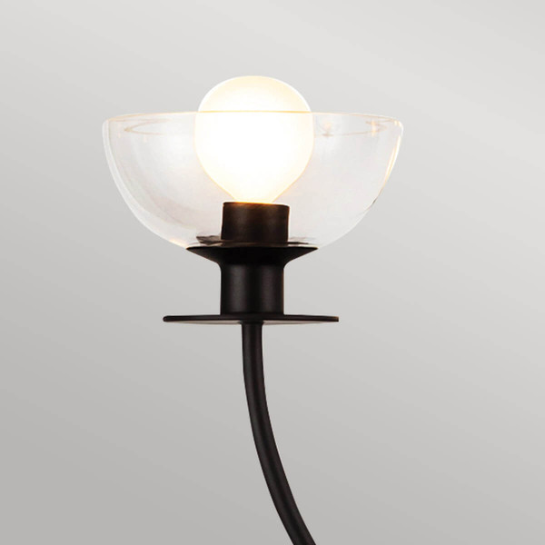 Elstead Sylvia Kronleuchter E14 4-fach Mattes Schwarz Glas klar
