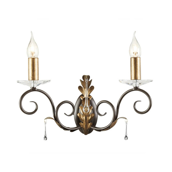 Elstead Amarilli Wandleuchte E14 2-fach Bronze-Goldfarbe, Made in UK