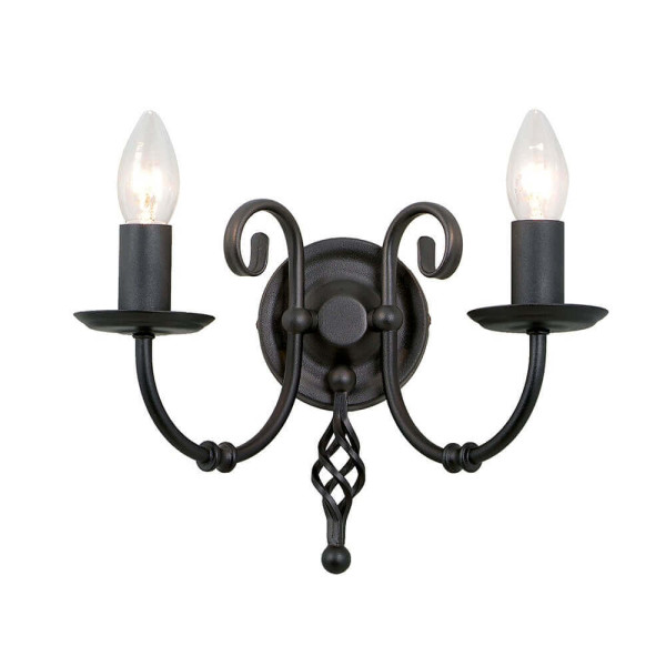 Elstead Artisan Wandleuchte E14 2-fach Schwarz