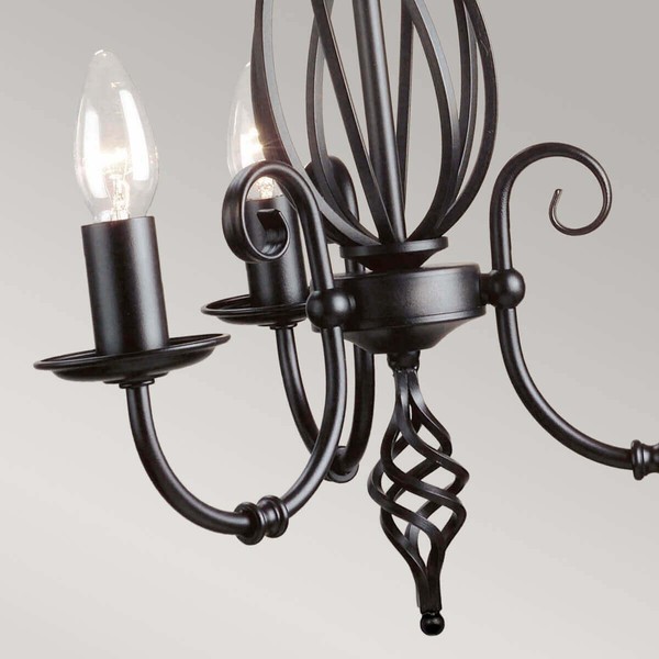 Elstead Artisan Kronleuchter E14 3-fach Schwarz