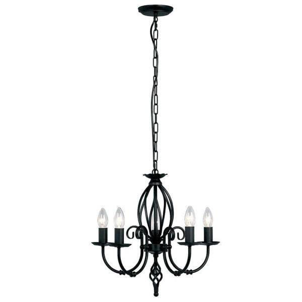 Elstead Artisan Kronleuchter E14 5-fach Schwarz