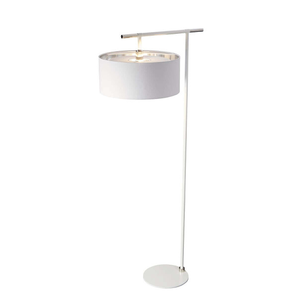 Elstead Balance Stehleuchte E27 Weiß/Nickel poliert, Made in UK