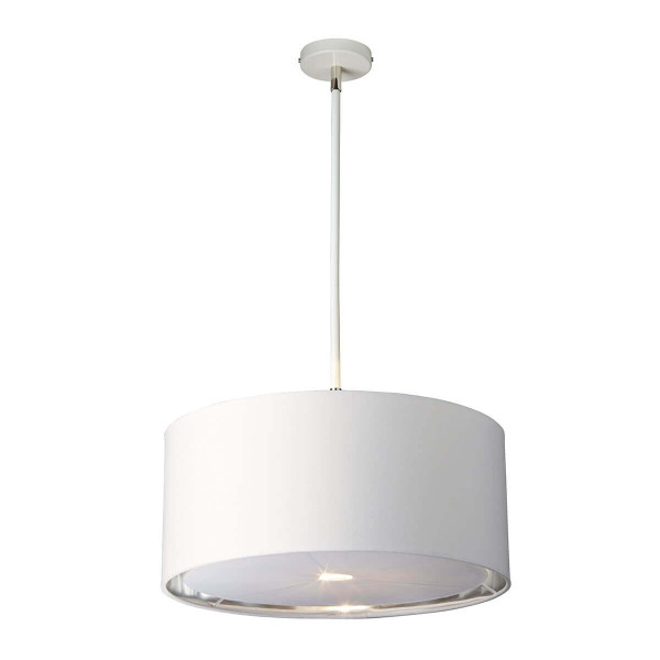 Elstead Balance Hängeleuchte E27 Weiß/Nickel poliert, Made in UK