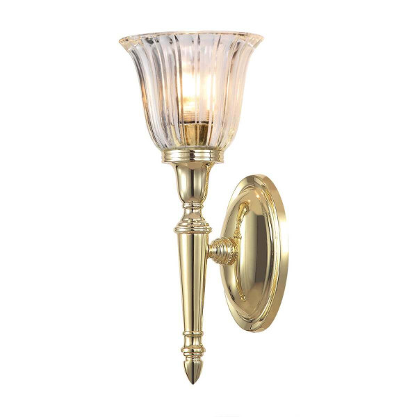 Elstead Dryden LED Wandleuchte G9 33cm Poliertes Messing IP44
