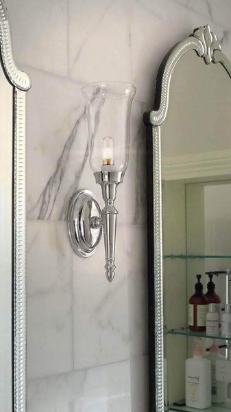 Elstead Dryden LED Wandleuchte G9 41cm Poliertes Nickel IP44