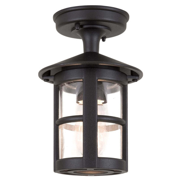 Elstead Hereford Außen-Deckenleuchte E27 24cm Schwarz IP43